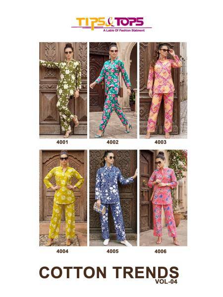 Tips & tops cotton trends vol 4 coord set Kurti manufacturers in Kolkata
